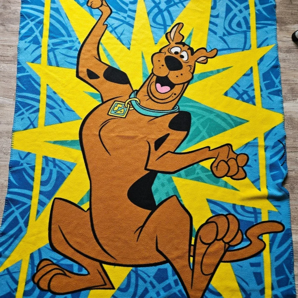 Vintage Y2K Scooby-Doo Fleece Throw Blanket Cartoon Network 45 x 61